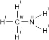 Полная структурная формула метиламина CH3NH2