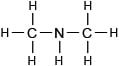Полная структурная формула диметиламина CH3-NH-CH3