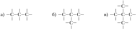 Напишите молекулярные формулы углеводородов со следующим углеродным скелетом