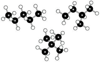 Рисунок 16. Шаростержневые модели молекул алканов.
